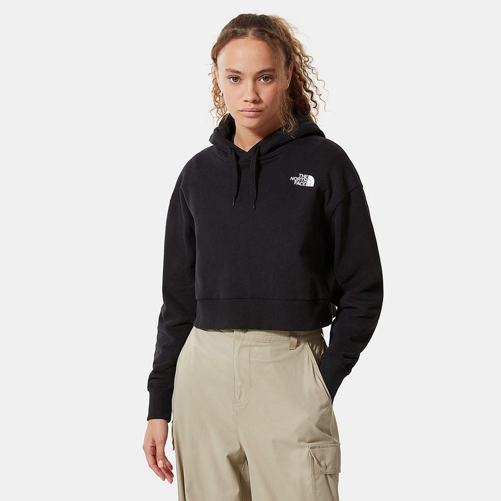 The North Face Trend Cropped Fleece Γυναικεια Φούτερ Hoodie - Μαυρα (MFAH24751)